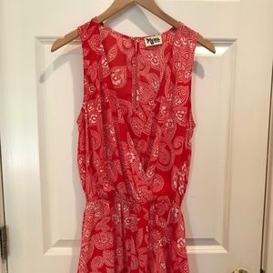 Show Me Your MuMu Medium Red Paisley V-Neck Romper